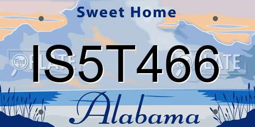 IS5T466 Alabama License Plate