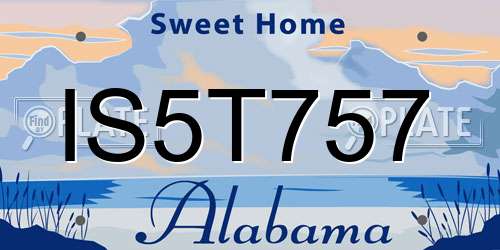 IS5T757 Alabama License Plate