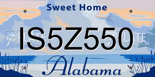 IS5Z550 Alabama License Plate