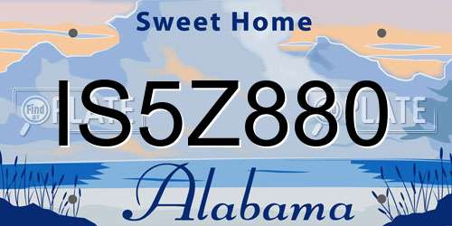 IS5Z880 Alabama License Plate