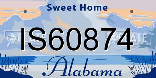 IS60874 Alabama License Plate