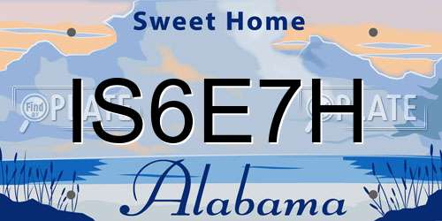 IS6E7H Alabama License Plate