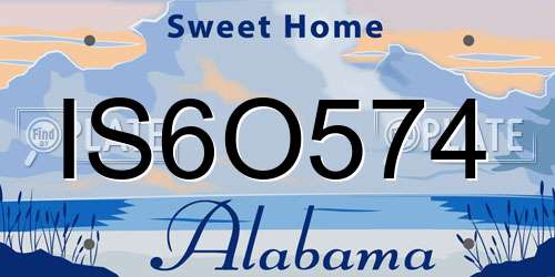 IS6O574 Alabama License Plate