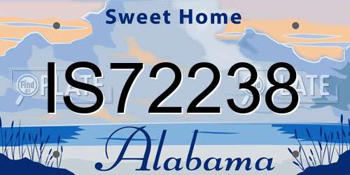 IS72238 Alabama License Plate