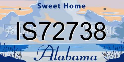 IS72738 Alabama License Plate