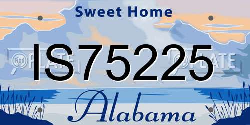 IS75225 Alabama License Plate