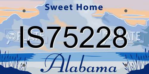 IS75228 Alabama License Plate