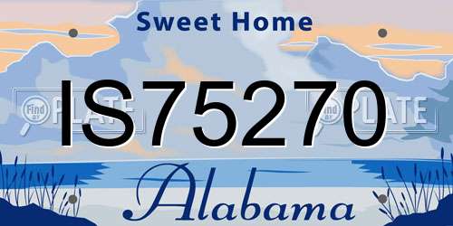 IS75270 Alabama License Plate
