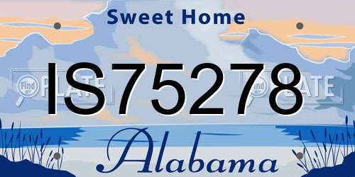 IS75278 Alabama License Plate