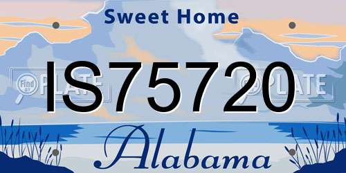 IS75720 Alabama License Plate