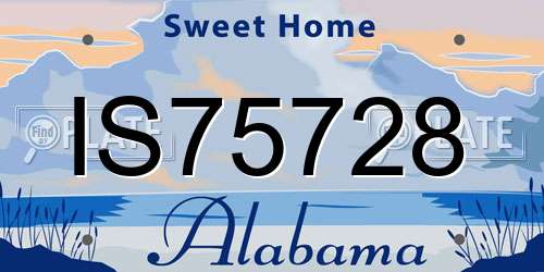 IS75728 Alabama License Plate