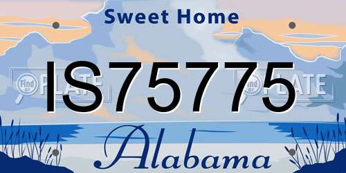 IS75775 Alabama License Plate