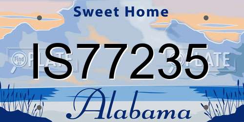 IS77235 Alabama License Plate