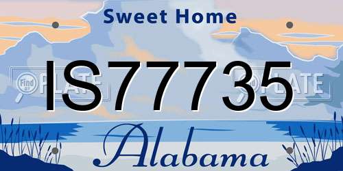 IS77735 Alabama License Plate