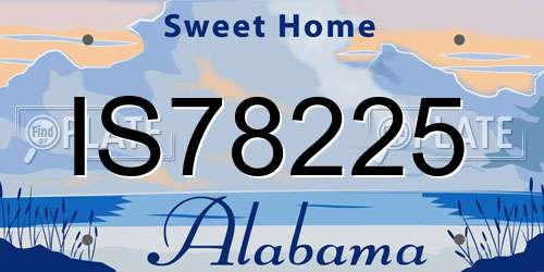 IS78225 Alabama License Plate