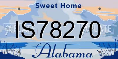 IS78270 Alabama License Plate