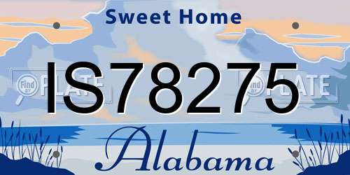 IS78275 Alabama License Plate