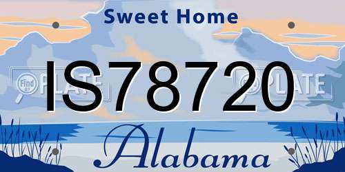 IS78720 Alabama License Plate
