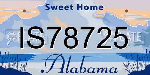 IS78725 Alabama License Plate
