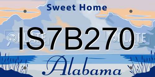 IS7B270 Alabama License Plate