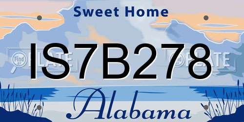 IS7B278 Alabama License Plate