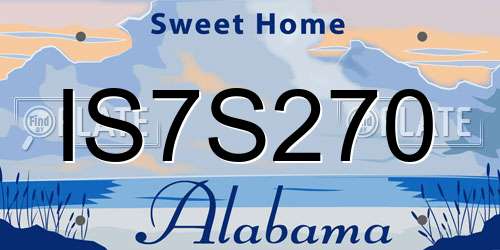 IS7S270 Alabama License Plate