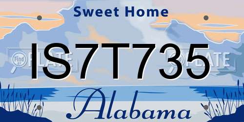 IS7T735 Alabama License Plate