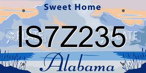 IS7Z235 Alabama License Plate