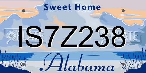 IS7Z238 Alabama License Plate
