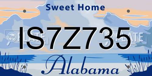 IS7Z735 Alabama License Plate