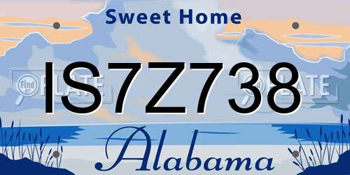 IS7Z738 Alabama License Plate