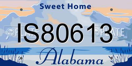 IS80613 Alabama License Plate
