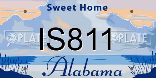 IS811 Alabama License Plate