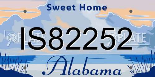 IS82252 Alabama License Plate
