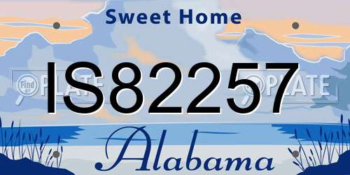 IS82257 Alabama License Plate