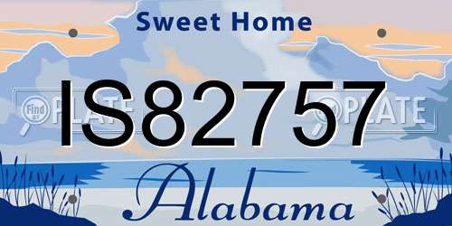 IS82757 Alabama License Plate
