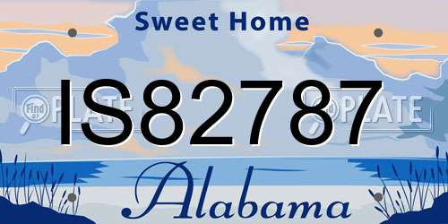 IS82787 Alabama License Plate