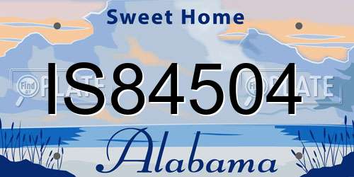 IS84504 Alabama License Plate