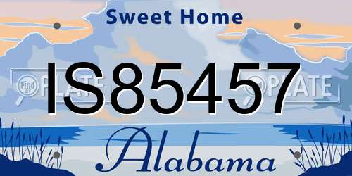 IS85457 Alabama License Plate