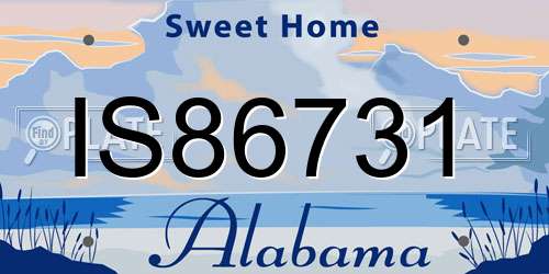 IS86731 Alabama License Plate