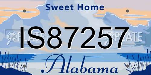 IS87257 Alabama License Plate