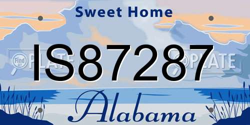 IS87287 Alabama License Plate