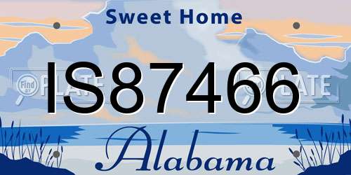 IS87466 Alabama License Plate