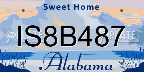 IS8B487 Alabama License Plate