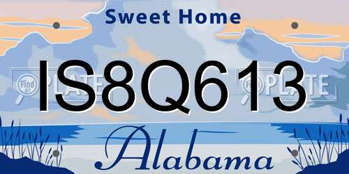 IS8Q613 Alabama License Plate