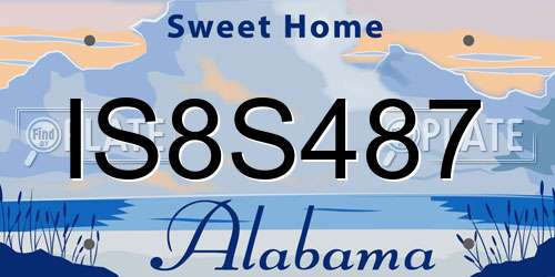 IS8S487 Alabama License Plate