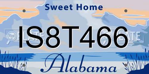 IS8T466 Alabama License Plate