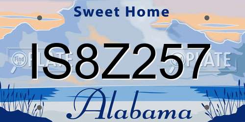 IS8Z257 Alabama License Plate