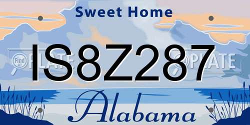 IS8Z287 Alabama License Plate