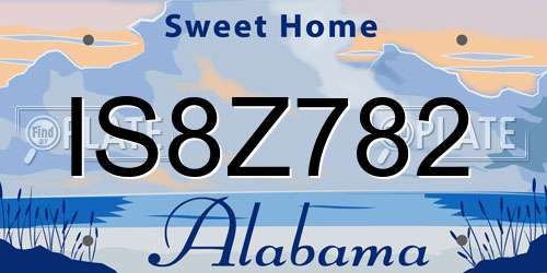 IS8Z782 Alabama License Plate
